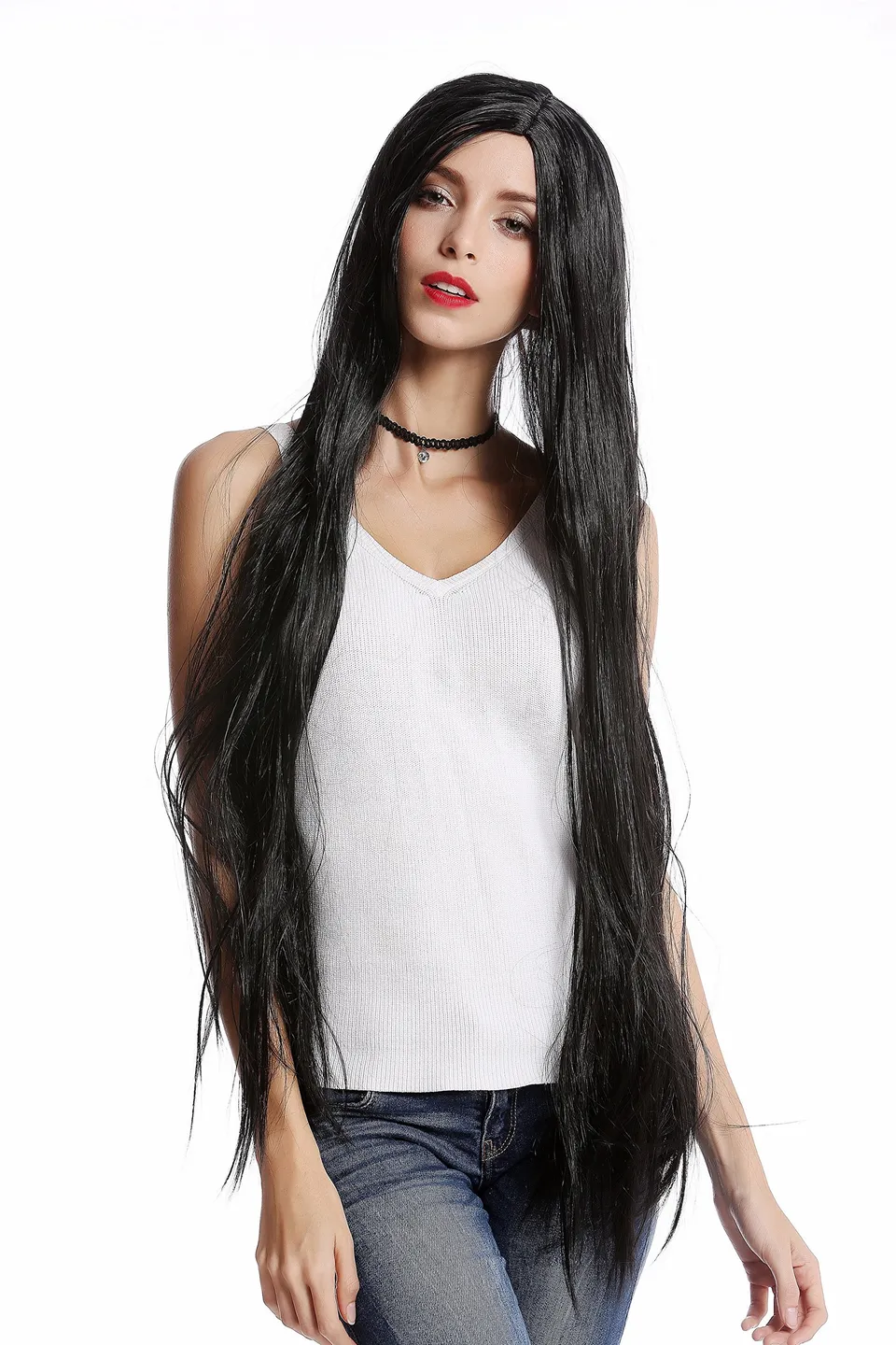 wig-me-up-91509-za103-damenper-cke-sehr-lang-glatt-schwarz-mittelscheitel-90-cm image 1
