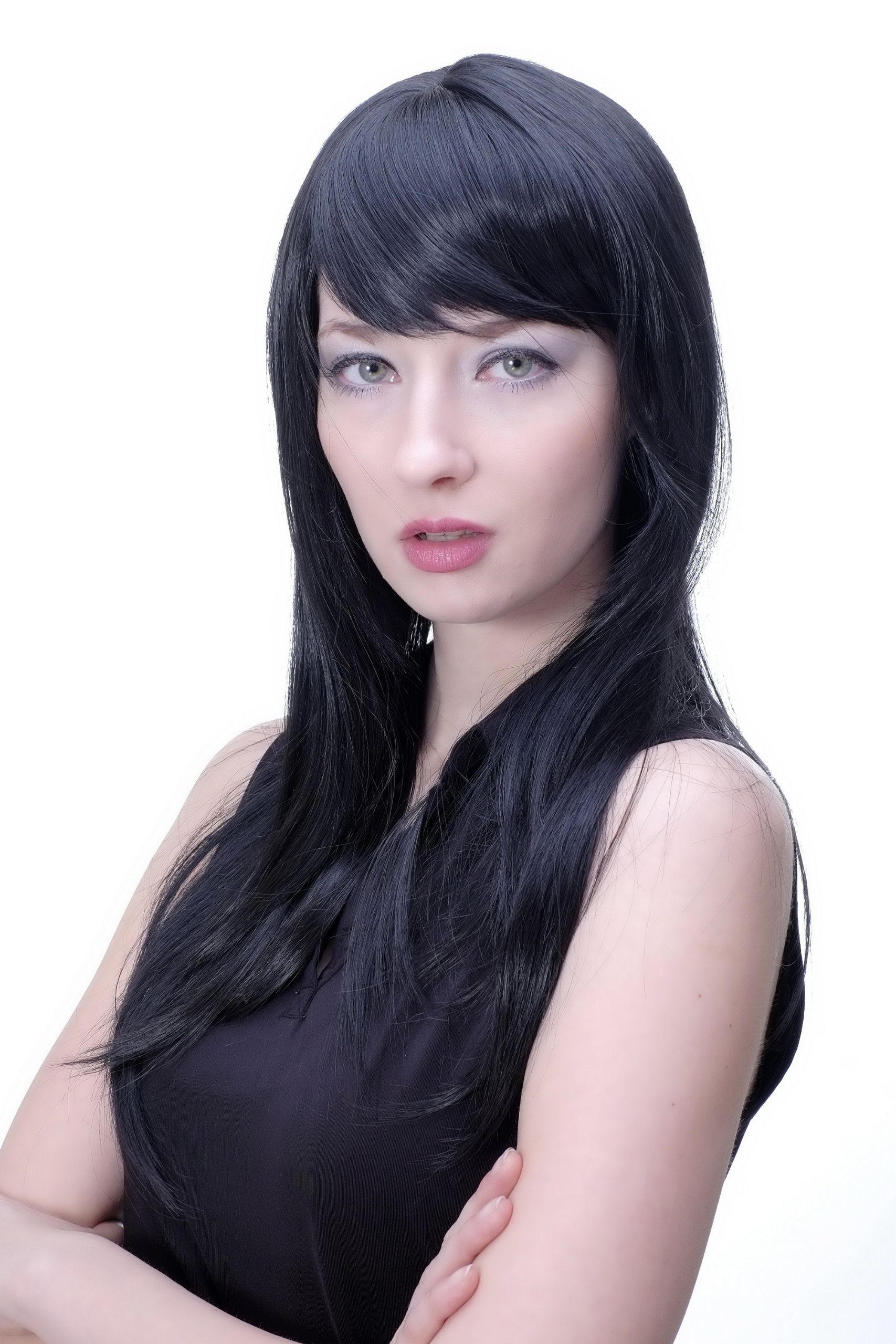 wig-me-up-per-cke-3280-2-schwarz-lang-glatt-ca-50-cm-mit-pony-und-scheitel image 1