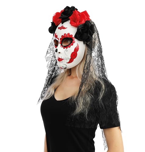 ptit-clown-23574-day-of-the-dead-maske-mit-blumen-und-schleier image 6