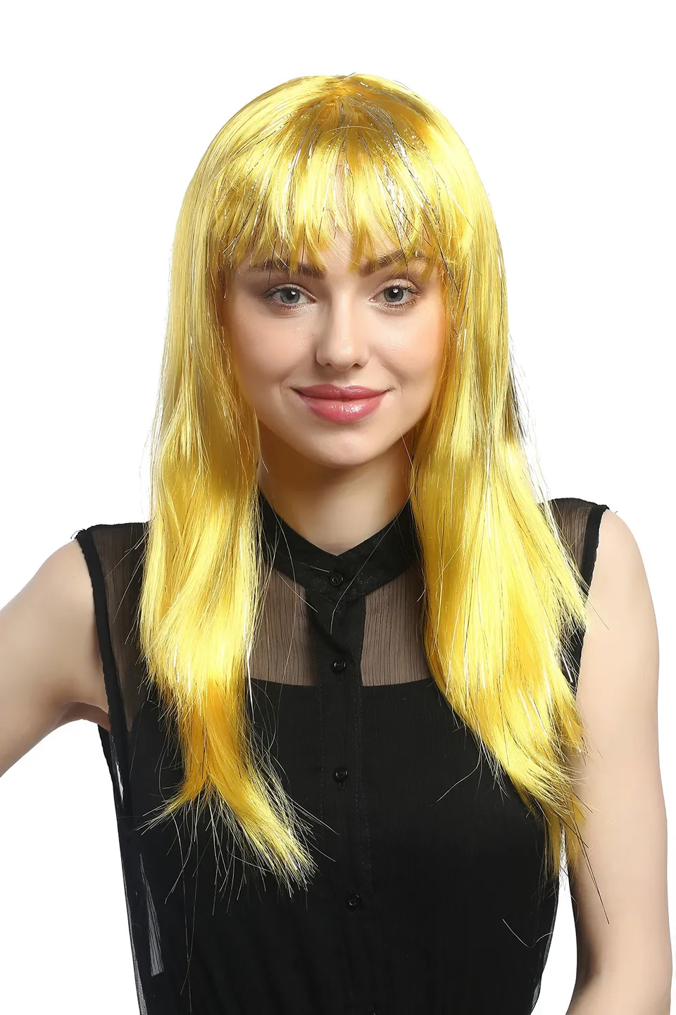 wig-me-up-xr-003-pc2b-damen-party-per-cke-lang-glatt-mit-pony-gelb-silber-glitte image 1