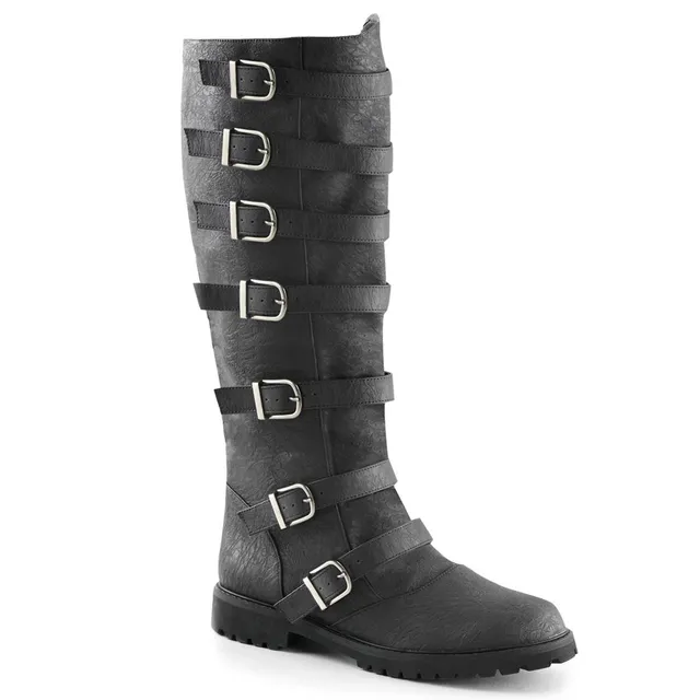 funtasma-gotham-110-herren-knie-stiefel-schwarz-mit-schnallen-und-3-8-cm-absatz image 1
