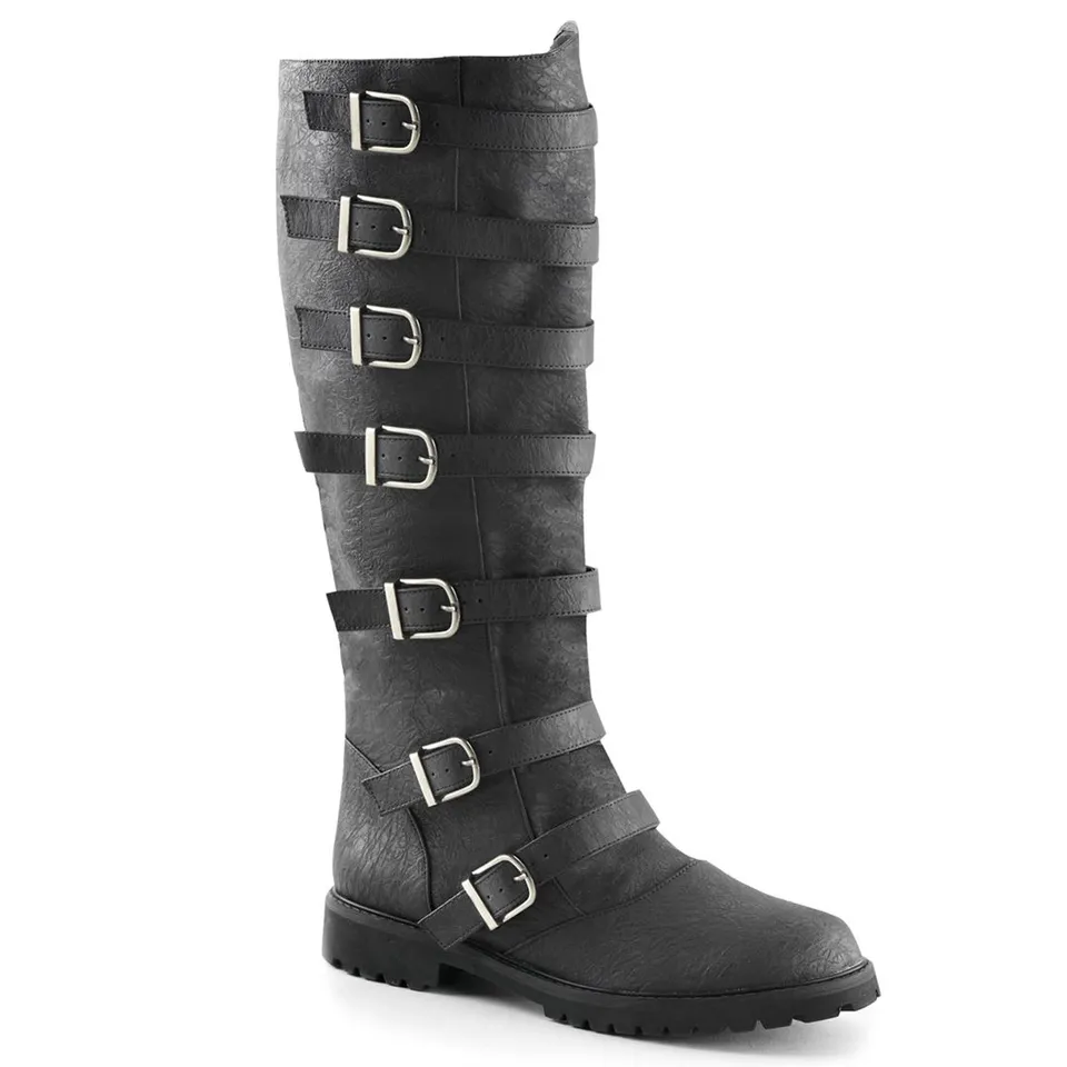 funtasma-gotham-110-herren-knie-stiefel-schwarz-mit-schnallen-und-3-8-cm-absatz image 1