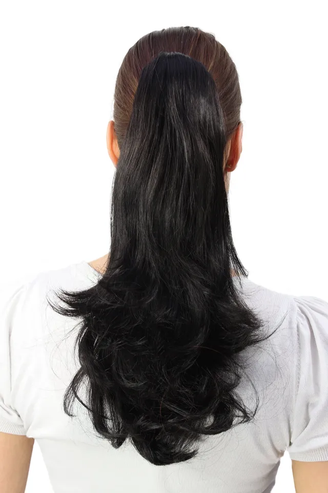 wig-me-up-t400-2-haarteil-pferdeschwanz-zopf-glatt-40-cm-schwarz image 1