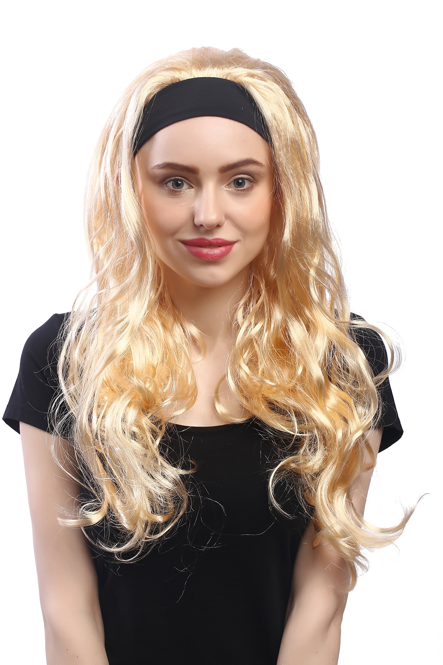 wig-me-up-86380-za02-damenper-cke-lang-gewellt-goldblond-mit-stirnband-60-cm-80e image 1
