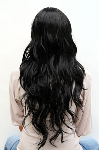 wig-me-up-9317-1b-per-cke-samtschwarz-lang-wellig-mit-pony-65-cm image 7