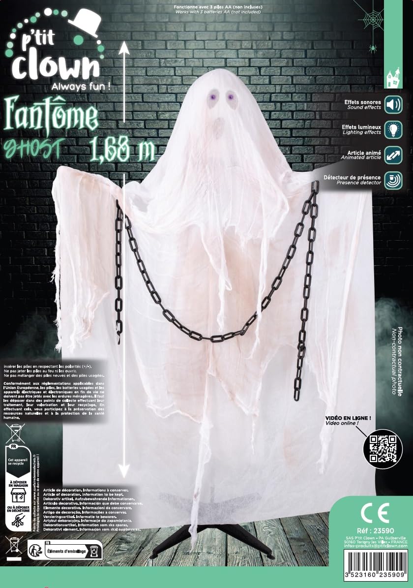 p-tit-clown-halloween-animatronik-geist-stehend-168-cm-mit-sound-und-licht image 2
