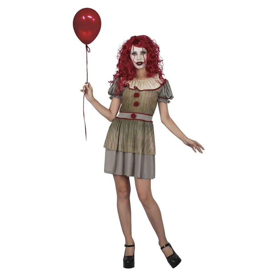 ptit-clown-grippe-sou-clown-damenkost-m-kleid-l-rot-grau image 1