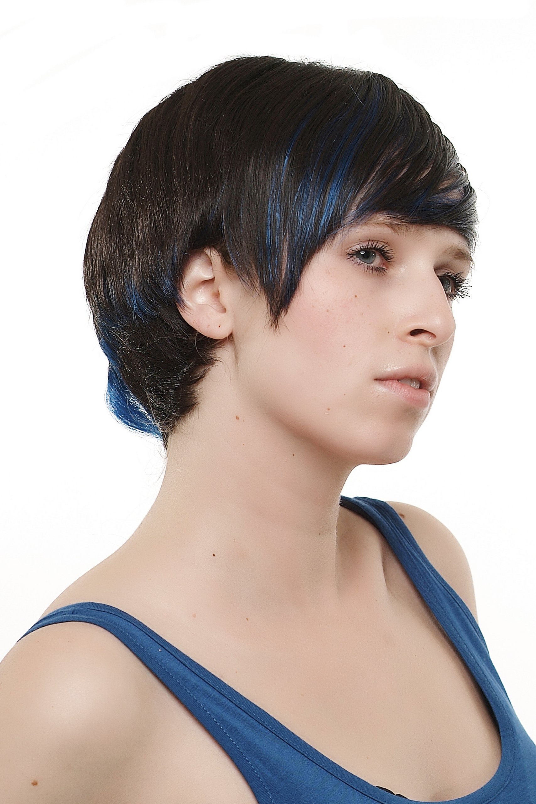 wig-me-up-sa019-4bb061-damen-bob-per-cke-dunkelbraun-mit-blauen-str-hnen image 3