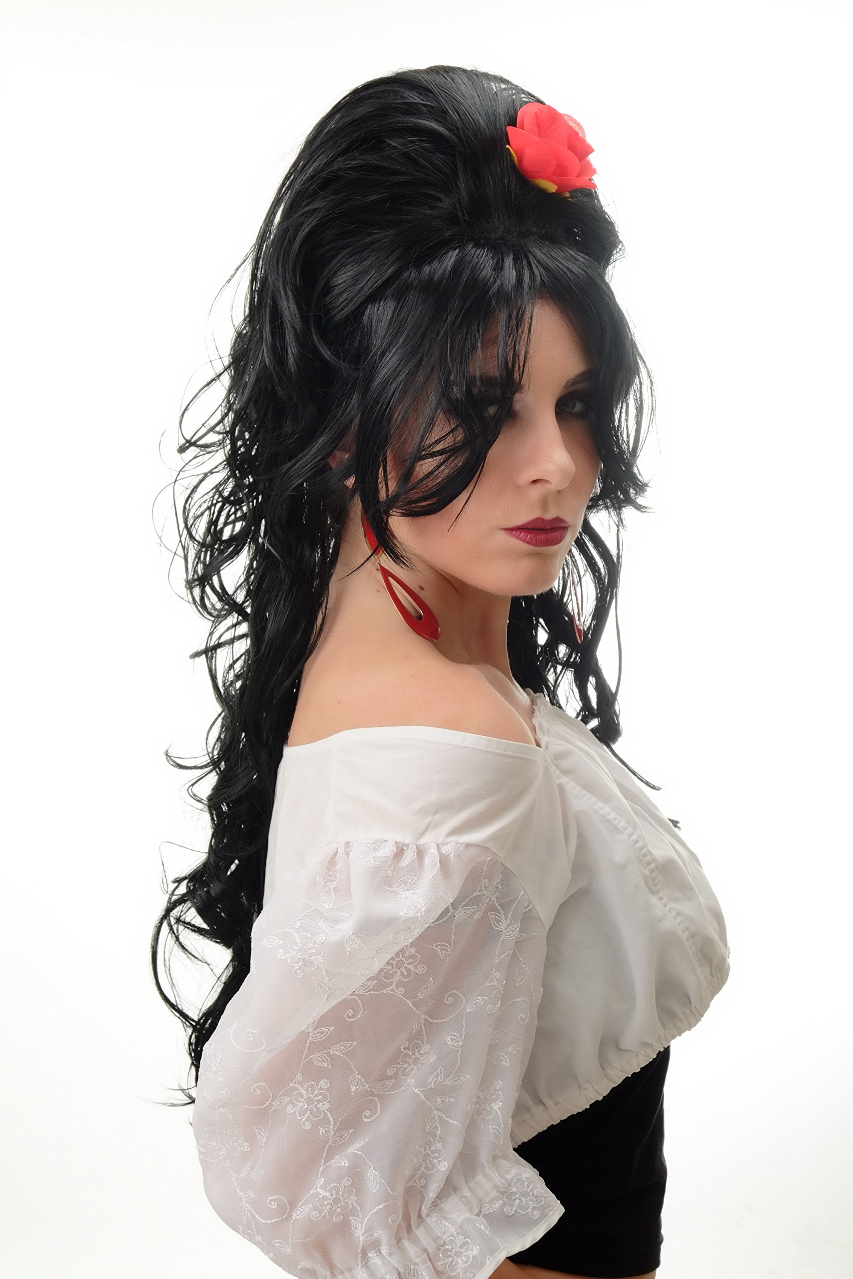 wig-me-up-per-cke-pt0025-p103-damen-beehive-schwarz-mit-rose-70-cm image 3