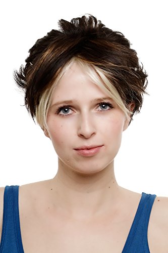 wig-me-up-sa018-4b-damen-kurzhaarper-cke-dunkelbraun-mit-str-hnen image 5
