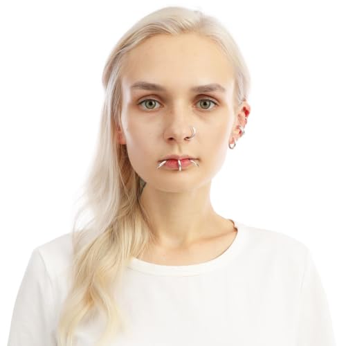 p-tit-clown-73401-fake-piercings-set-8-teilig-nasenring-ohrringe-silber image 7