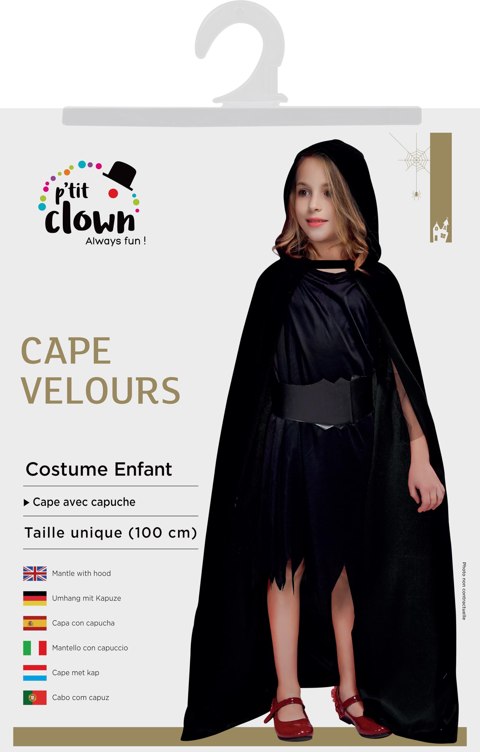 p-tit-clown-kinder-cape-samt-mit-kapuze-schwarz-100-cm image 5
