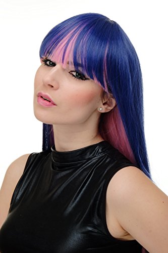 wig-me-up-yzf-7128-per-cke-110-cm-glatt-dreifarbig-dunkelblau-violett-neonrosa image 8