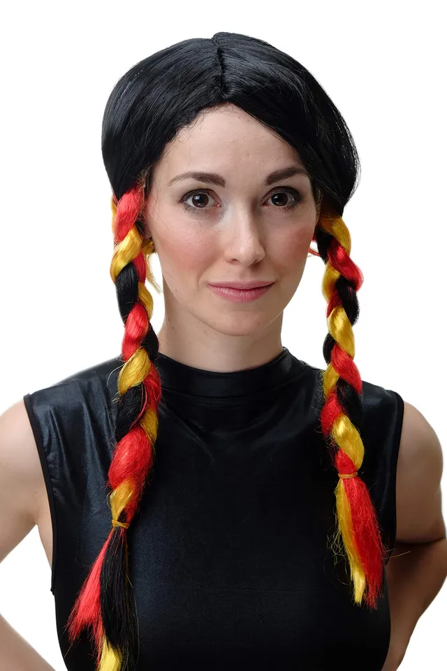 wig-me-up-xr-014-damen-fanper-cke-deutschland-z-pfe-schwarz-rot-gold-55-cm image 1