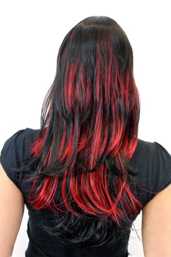 wig-me-up-damenper-cke-gfw824-131y-schwarz-rote-str-hnen-mit-pony image 6