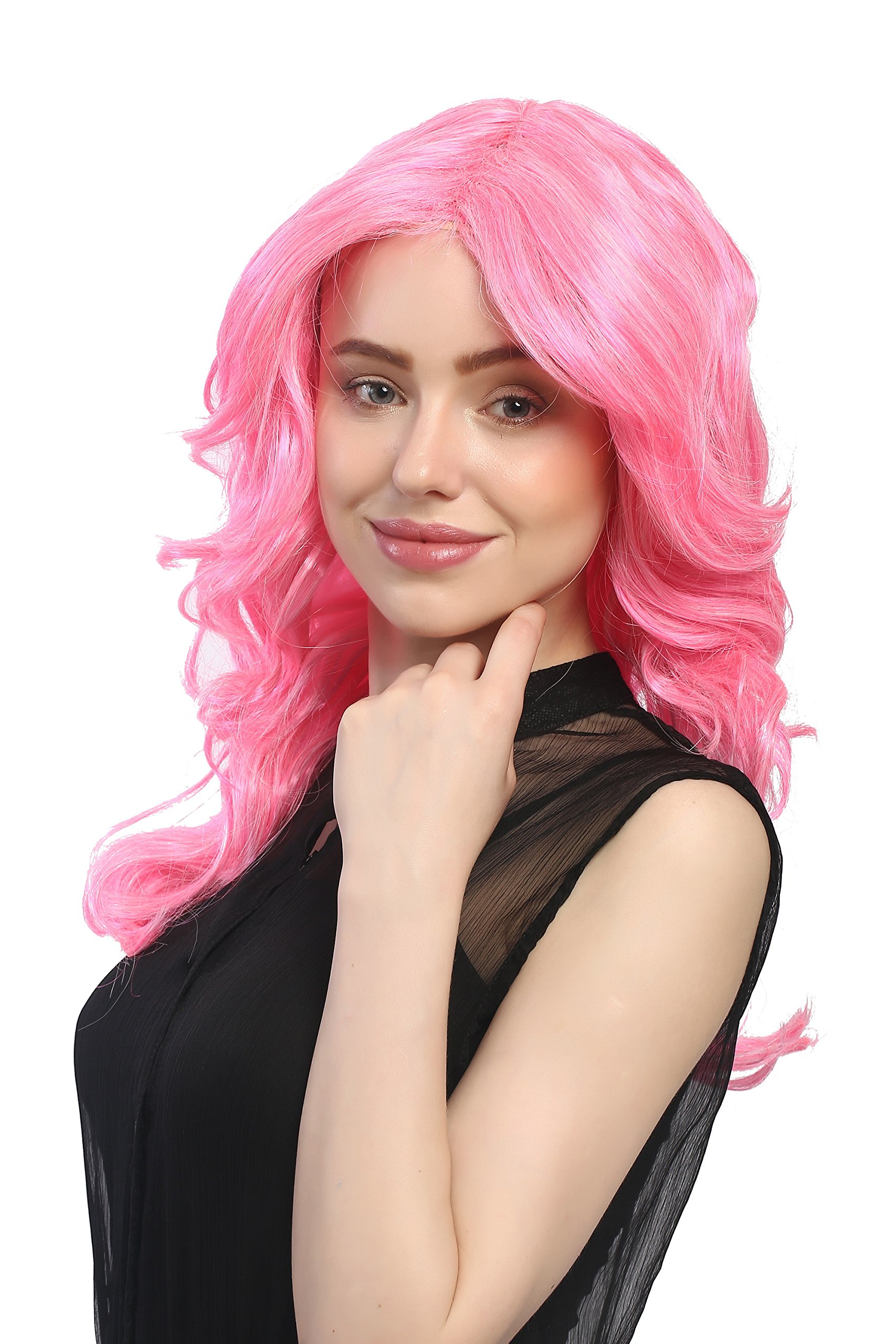 wig-me-up-91260-party-per-cke-diva-volumen-pink-rosa-50-cm image 2