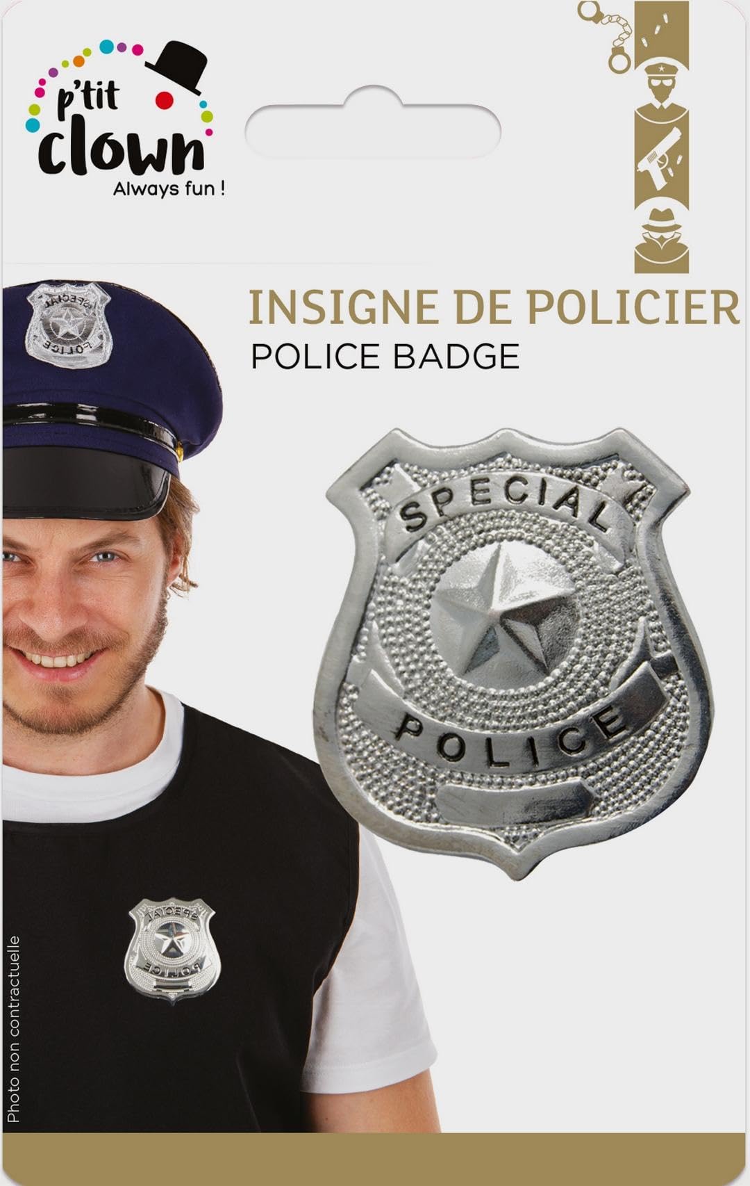 p-tit-clown-badge-polizist-7-cm-metall-silber image 5