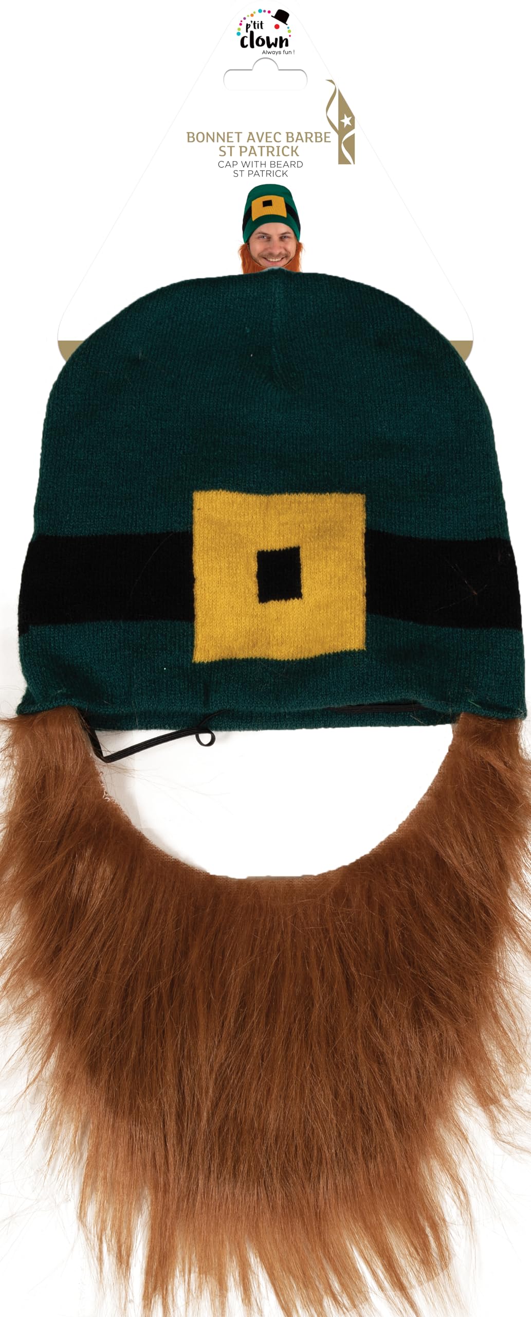 ptit-clown-st-patrick-s-day-m-tze-mit-bart-hut-kost-mzubeh-r-f-r-erwachsene image 3