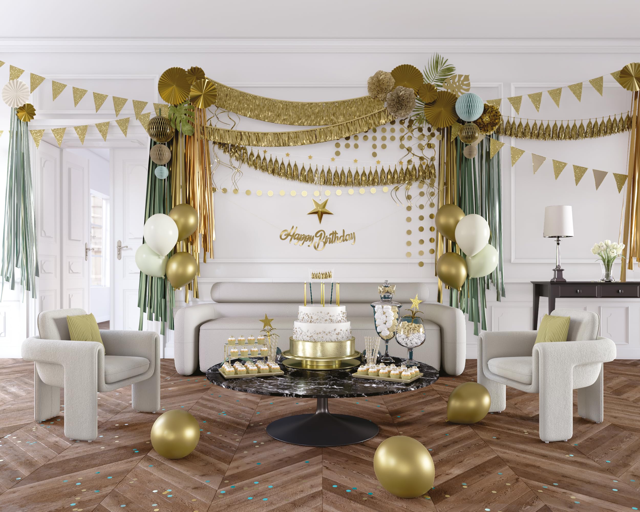 p-tit-clown-re22603-girlande-mit-pompons-gold-metallic-3-m image 2