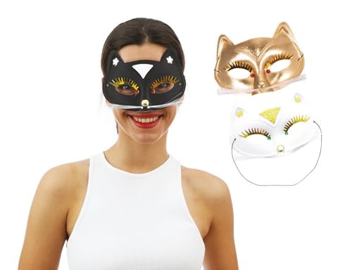 ptit-clown-10020-tiermaske-wolf-katze-mit-schnurrbart-stoff-zuf-llige-farbe image 4