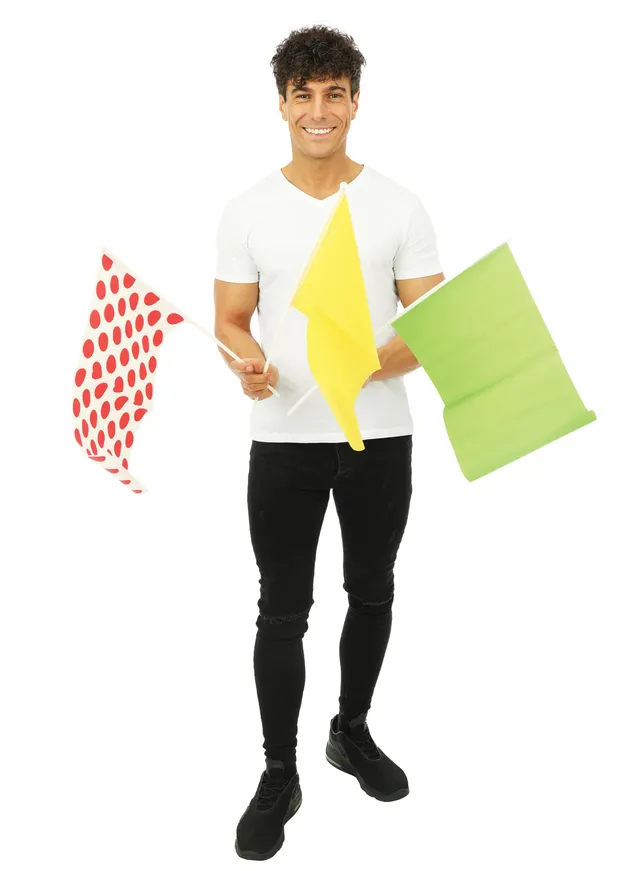ptit-clown-flaggen-30-x-40-cm-gr-n-gelb-wei-gepunktet-3-st-ck image 1