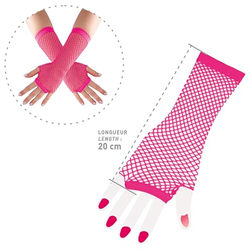 ptit-clown-fingerlose-netzhandschuhe-lang-neon-rosa-erwachsene image 8