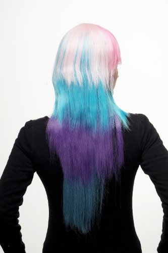 wig-me-up-h9014-damenper-cke-lang-bunt-neon-pink-blau-wei-glatt-mit-pony image 8