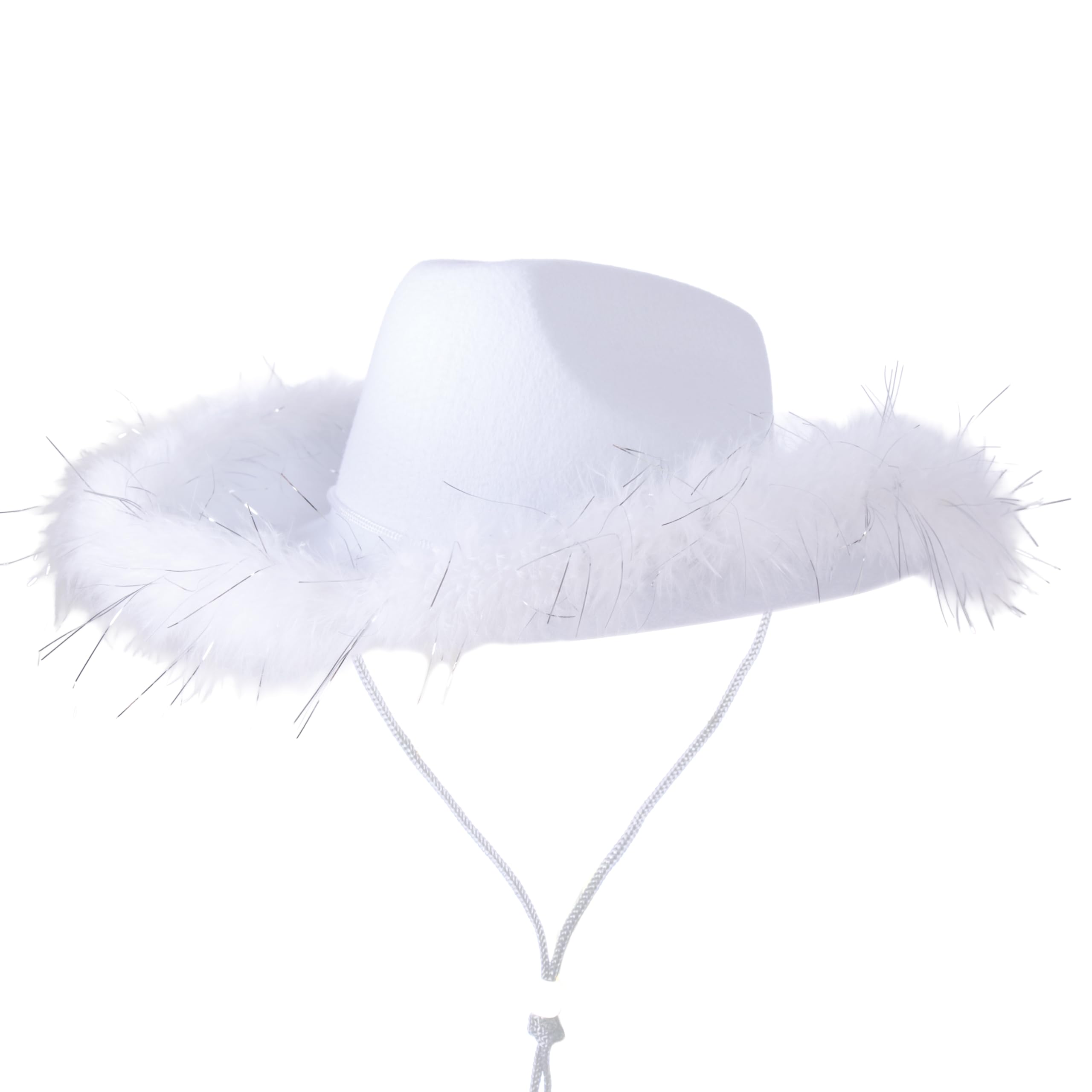 p-tit-clown-21302-cowgirl-filzhut-damen-wei-mit-federn-und-glimmer image 1