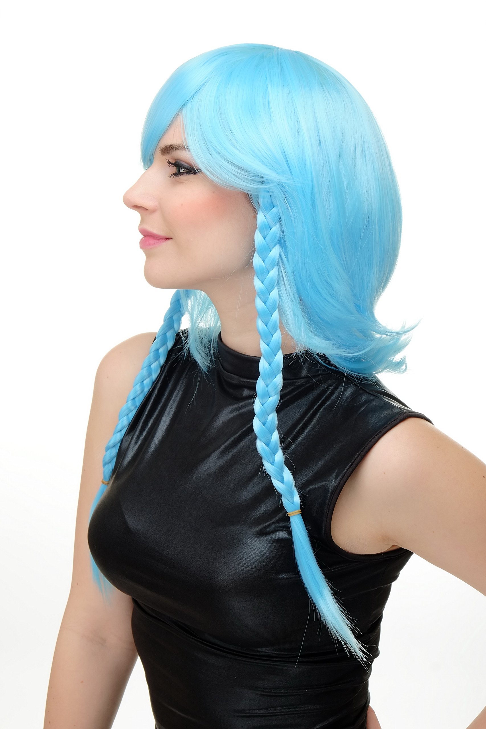 wig-me-up-yzf-7185-cosplay-per-cke-hellblau-kurz-mit-langen-geflochtenen-z-pfen image 2