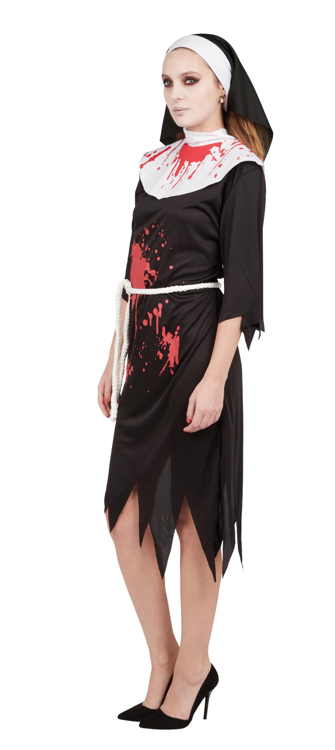 ptit-clown-blutiges-nonne-kost-m-erwachsene-kleid-kopfbedeckung-g-rtel image 2