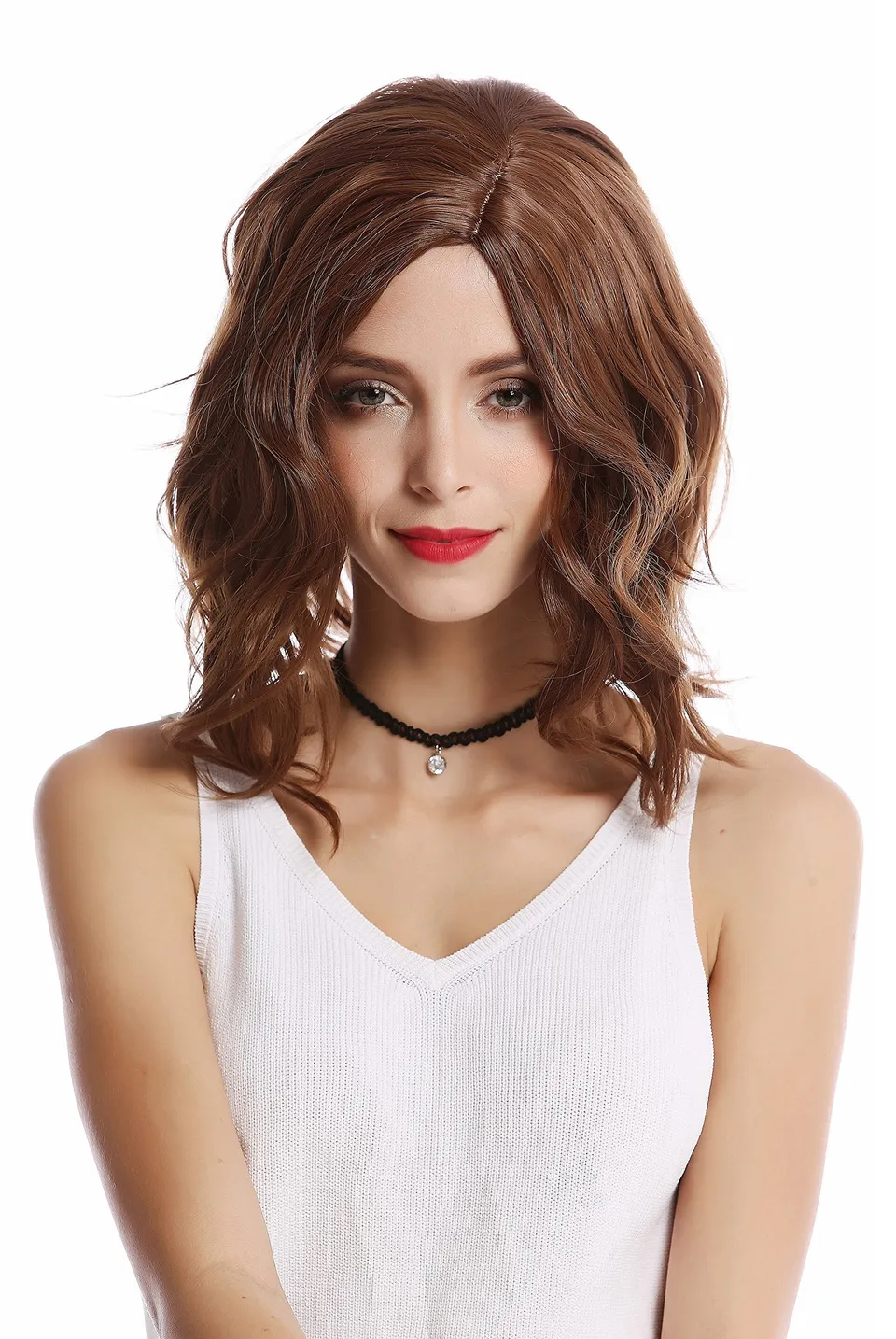 wig-me-up-yzf-4371-12b-damenper-cke-longbob-schulterlang-gewellt-braun-40-cm image 1