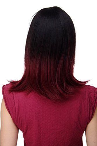 wig-me-up-h9705-2f118-damenper-cke-schulterlang-ombre-schwarz-aubergine-35-cm image 8