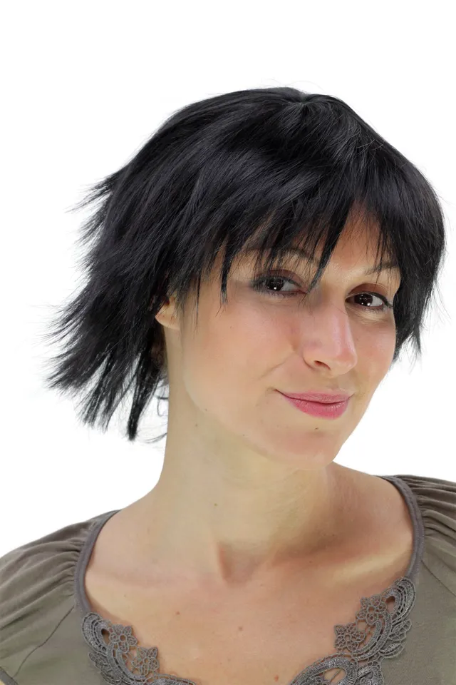 wig-me-up-yzf-7066-1b-kurzhaarper-cke-damen-frech-schwarz-30-cm image 1