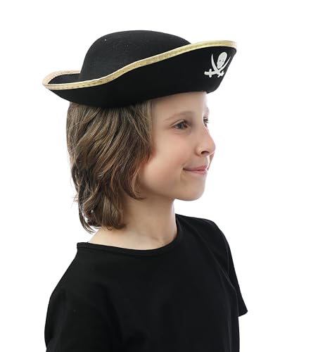 p-tit-clown-piratenhut-filz-schwarz-kinder-mit-goldband image 8