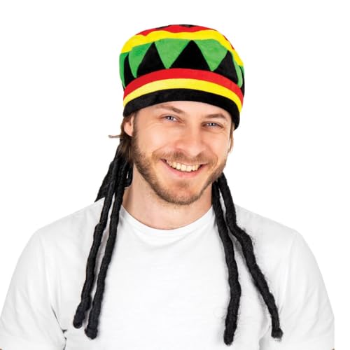 ptit-clown-rasta-barett-velours-mit-dreadlocks-mehrfarbig-erwachsene image 7