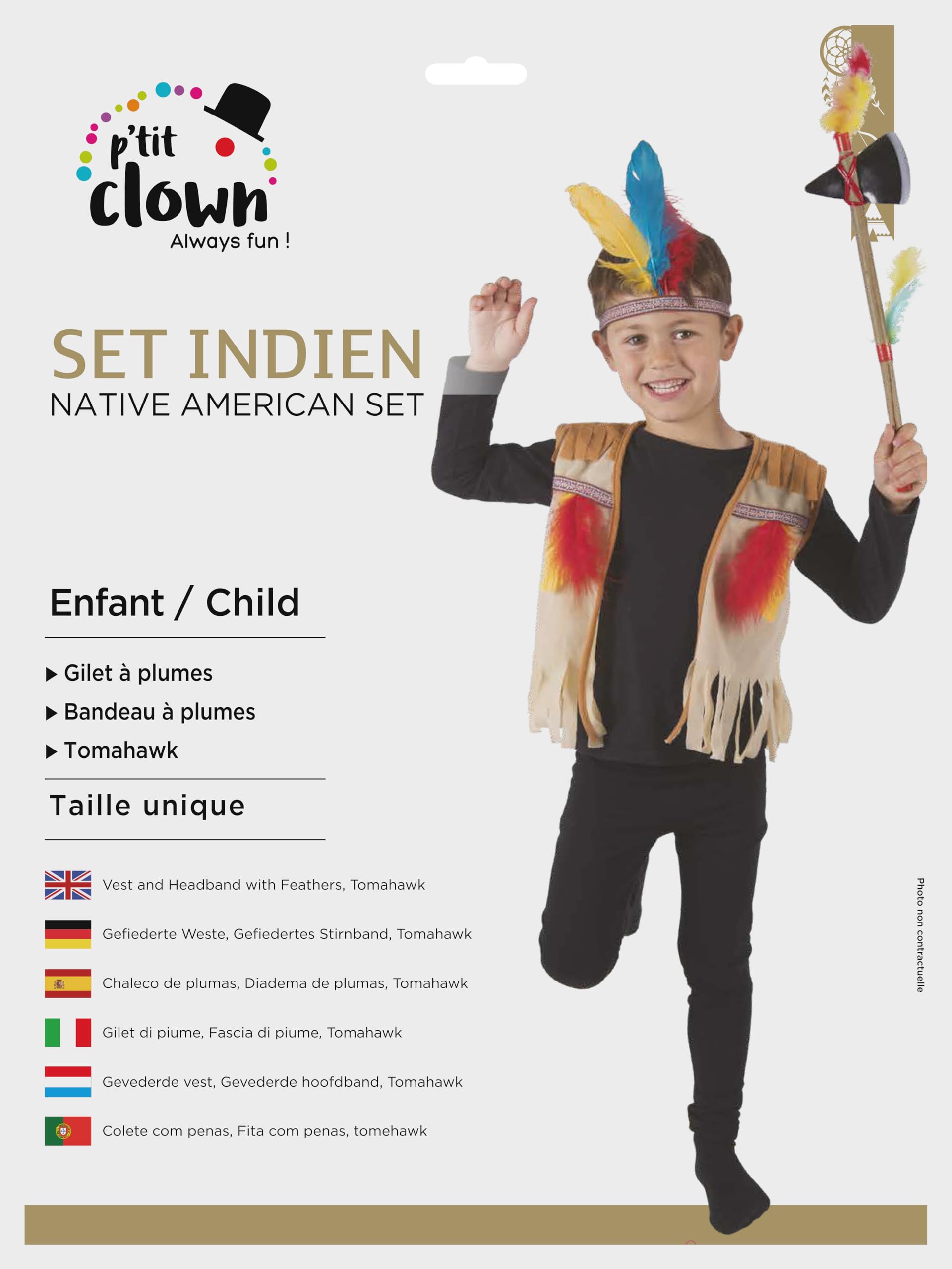 ptit-clown-indianer-zubeh-r-set-f-r-kinder-mehrfarbig image 5