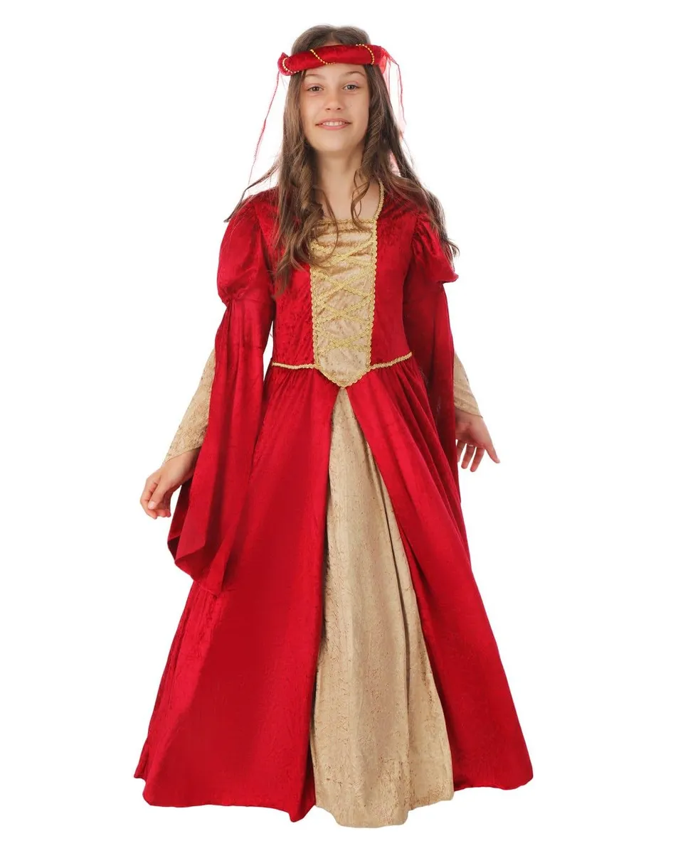 p-tit-clown-mittelalterliches-prinzessinnenkleid-m-dchen-10-12-jahre-rot image 1