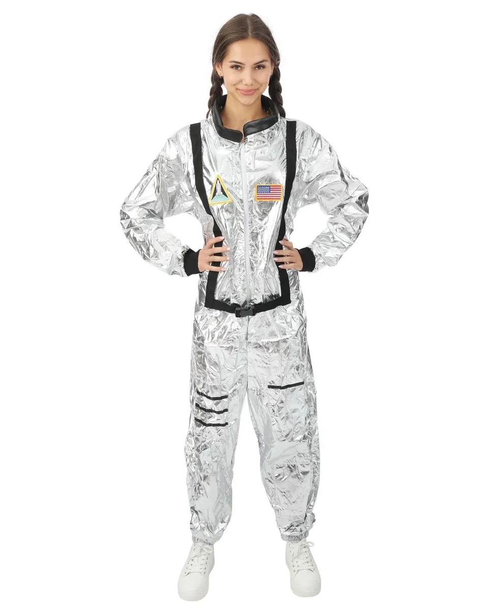 p-tit-clown-astronautenkost-m-f-r-erwachsene-polyester-grau image 1