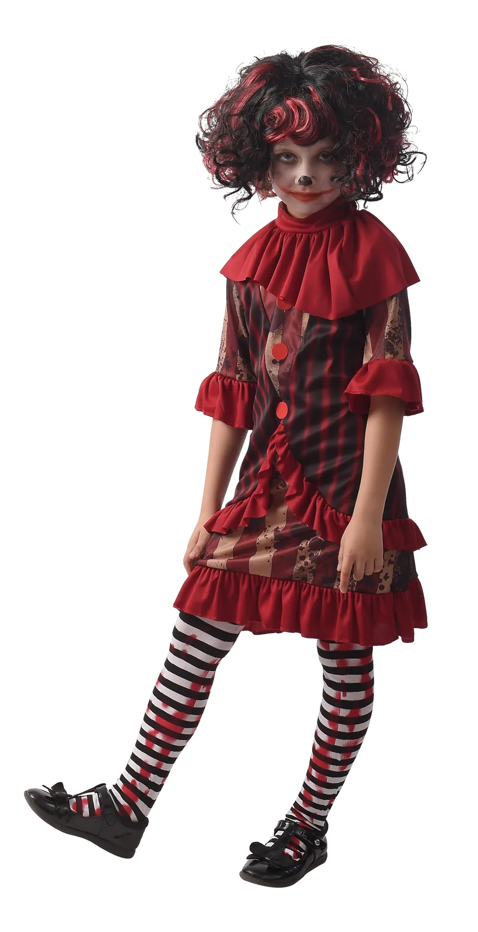 ptit-clown-clown-m-dchen-kost-m-kleid-mit-kragen image 1