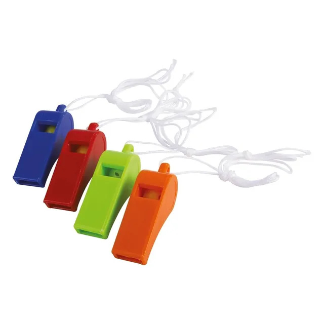 ptit-clown-22114-sportpfeifen-4er-set-mit-kordel-kunststoff-4-farben image 1