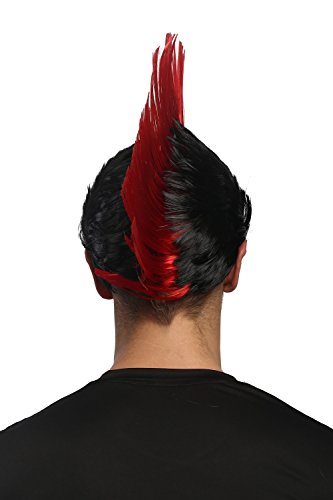 wig-me-up-xr-012-irokesen-per-cke-mohawk-punk-rot-schwarz-ca-27-cm image 8