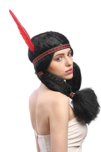 wig-me-up-91224-indianerin-per-cke-z-pfe-mit-stirnband-und-feder-50-cm image 6