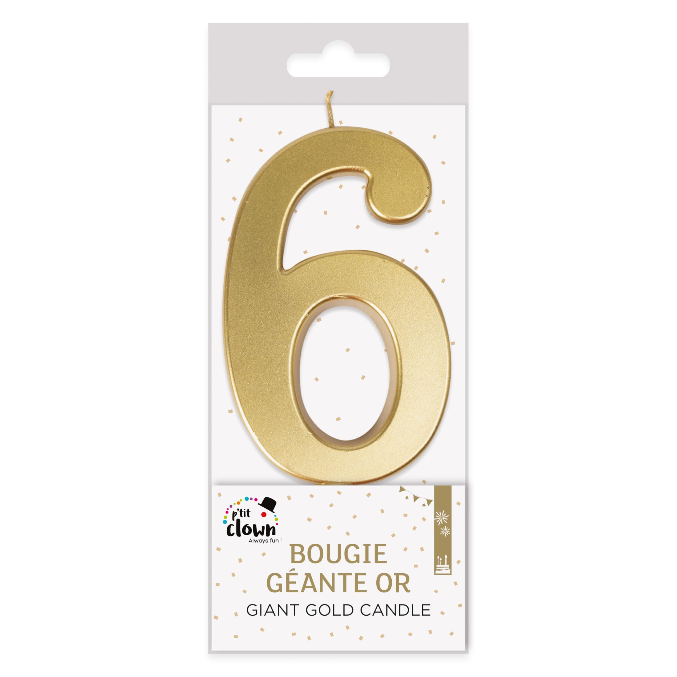 ptit-clown-23956-riesenkerze-gold-zahl-6-tortendeko image 4
