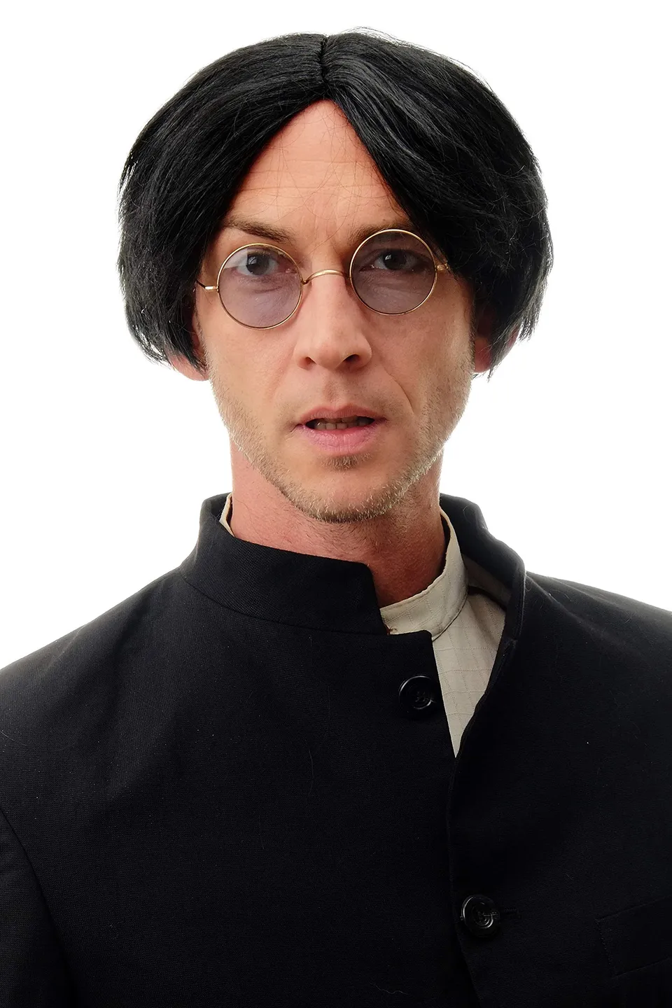 wig-me-up-90983-za103-bob-per-cke-schwarz-glatt-20-cm-unisex image 1