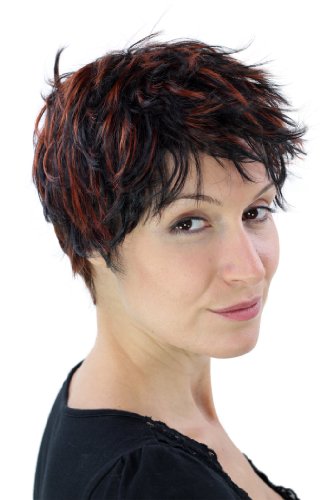 wig-me-up-yzf-4126-1b350-kurzhaarper-cke-schwarz-mit-roten-str-hnen-20-cm image 7