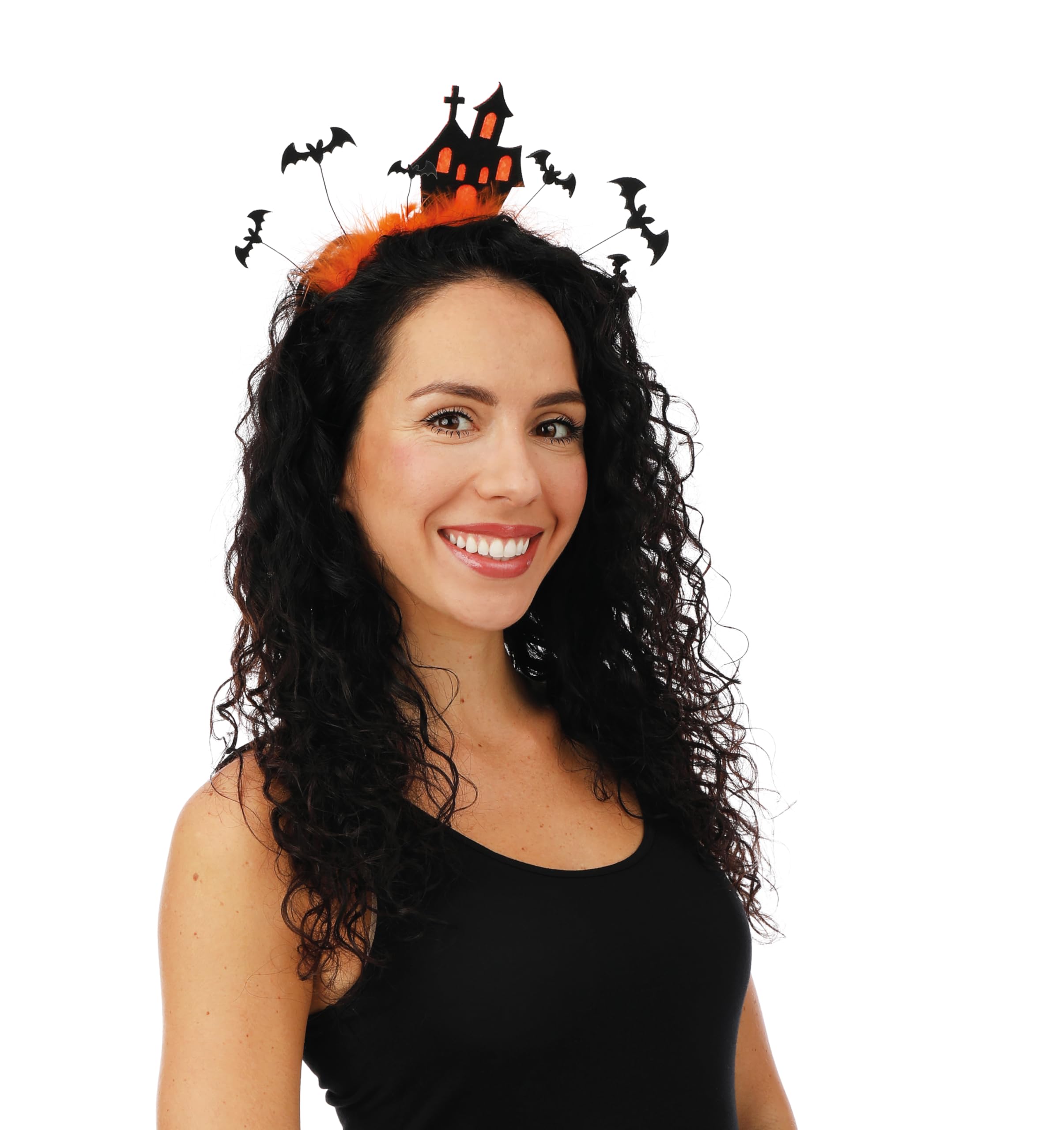 ptit-clown-23519-haarreif-spukhaus-orange-schwarz-halloween-accessoire image 2