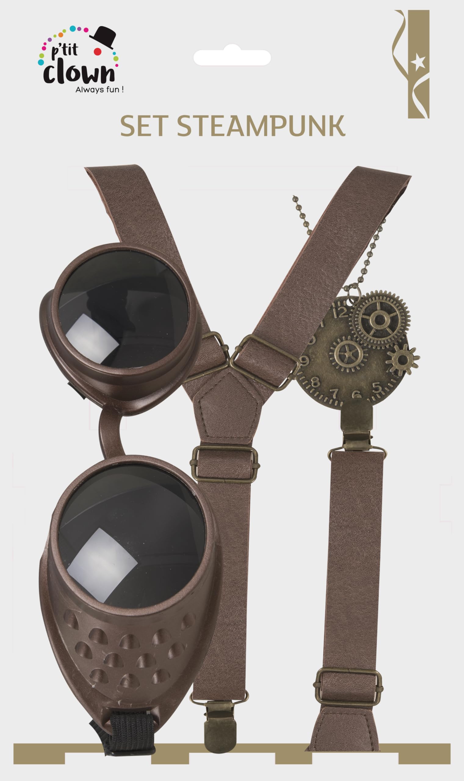 ptit-clown-steampunk-kost-m-set-braun-one-size-3-teilig image 5