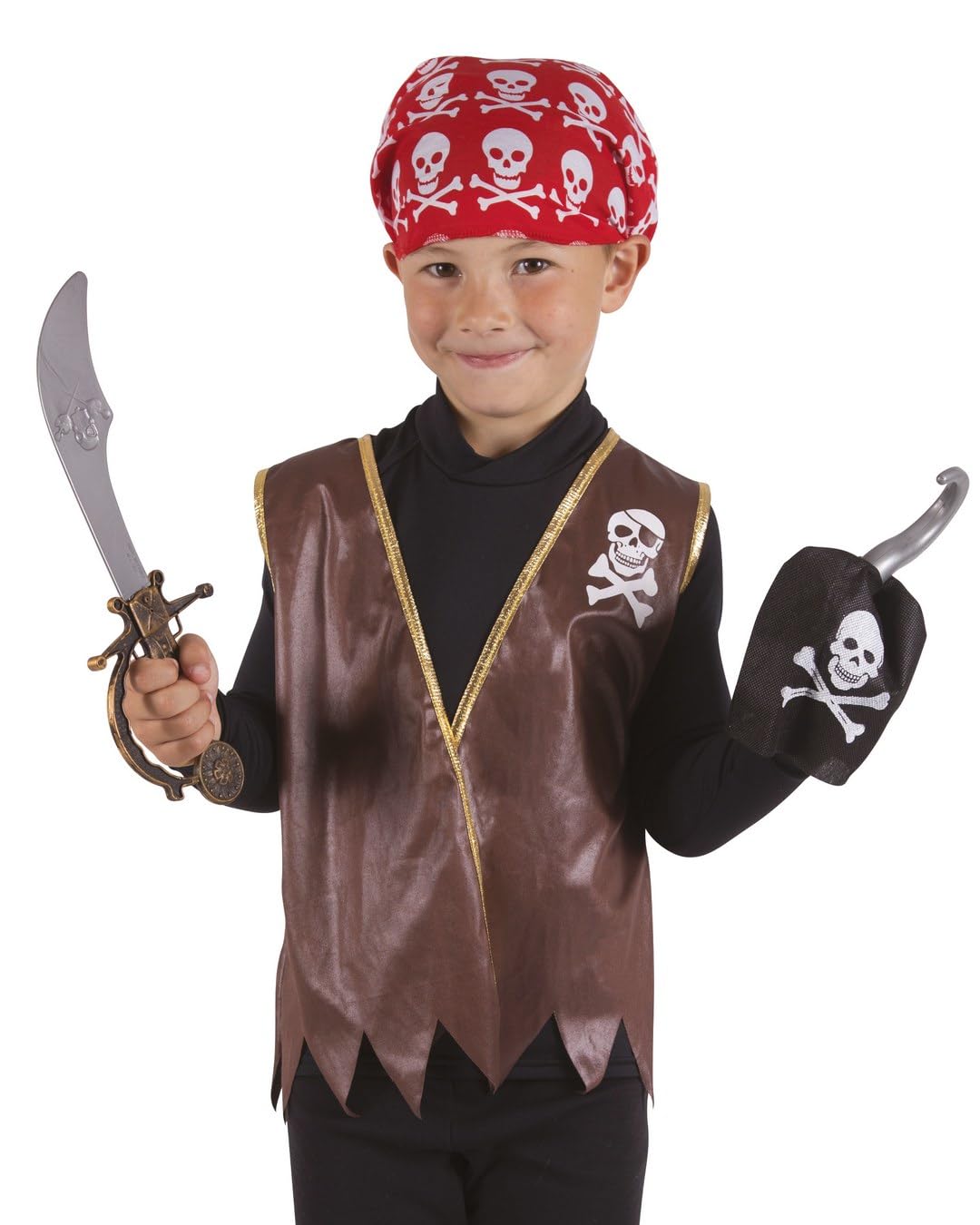 ptit-clown-piraten-zubeh-r-set-f-r-kinder-einheitsgr-e-dunkelbraun image 2