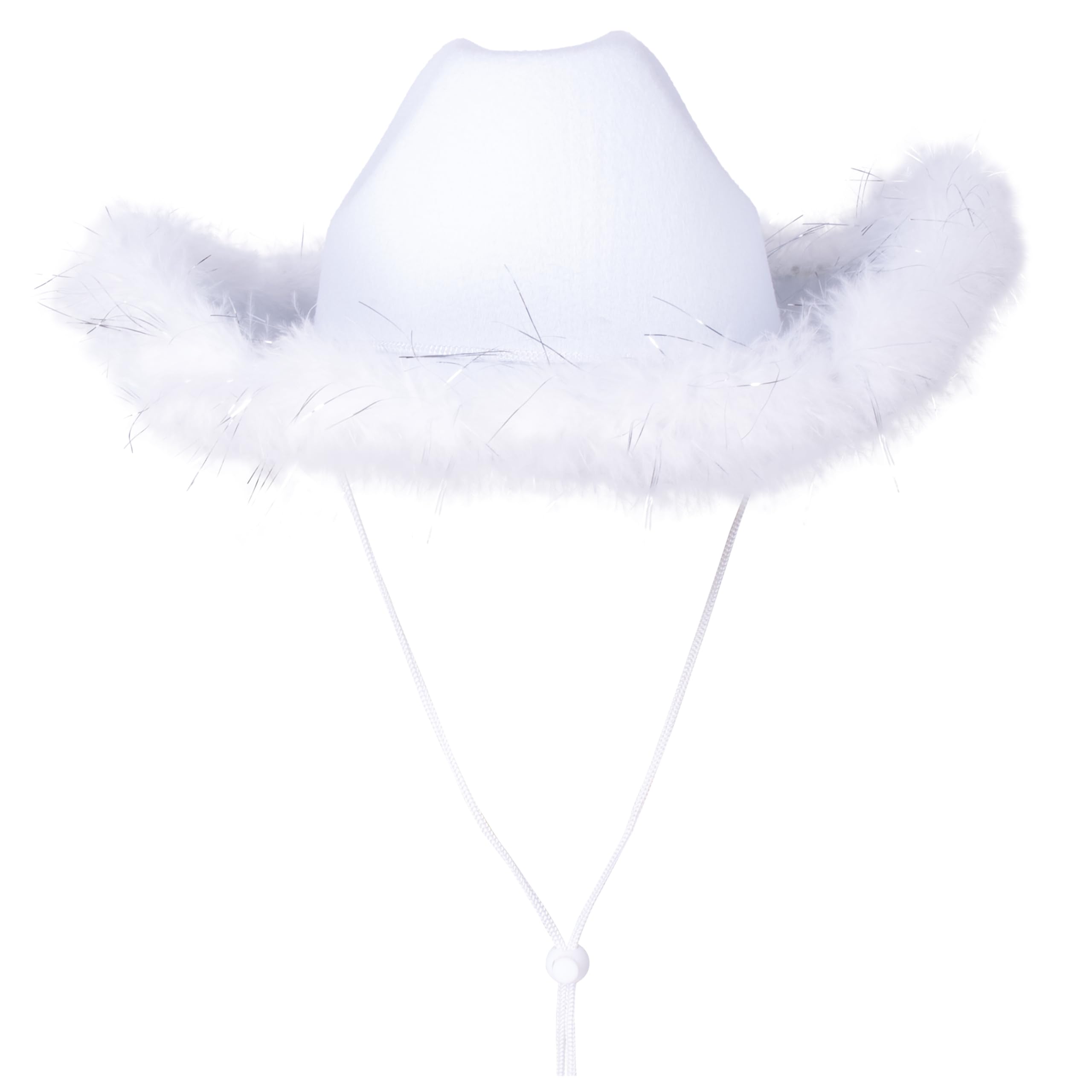 p-tit-clown-21302-cowgirl-filzhut-damen-wei-mit-federn-und-glimmer image 2