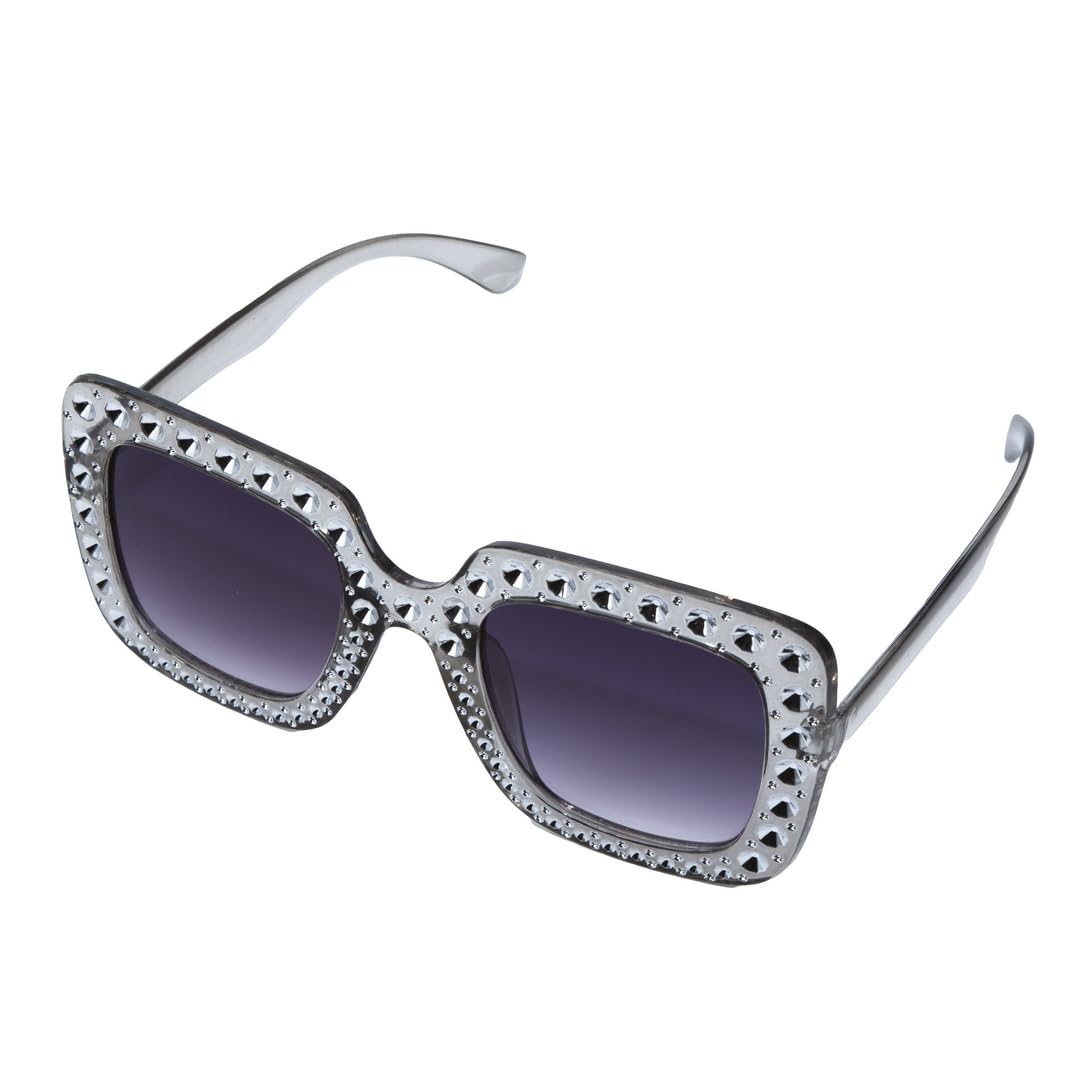 ptit-clown-disco-brille-silber-strass-sonnenbrille-einheitsgr-e image 2